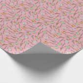 Kite iconen patroon roze cadeaupapier (Hoek)