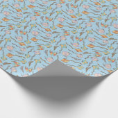 Kite Icons Patroon Lichtblauw Cadeaupapier (Hoek)