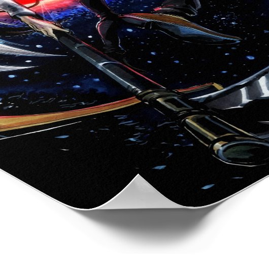 Kite in nacht poster (Hoek)