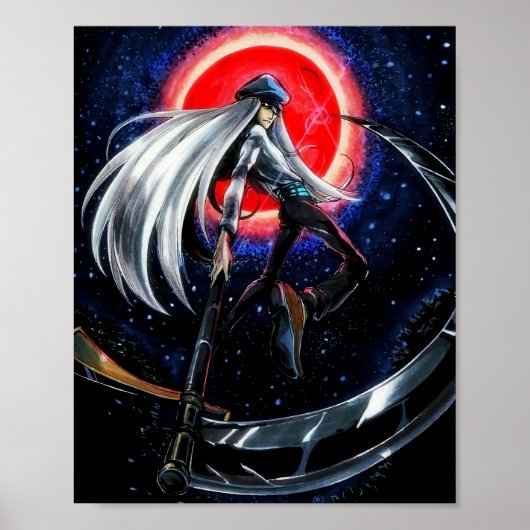 Kite in nacht poster (Voorkant)