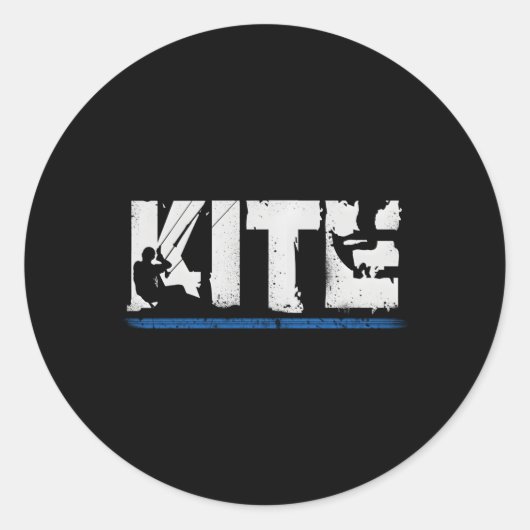 Kite kiteboarden kitesurfen ronde sticker (Voorkant)