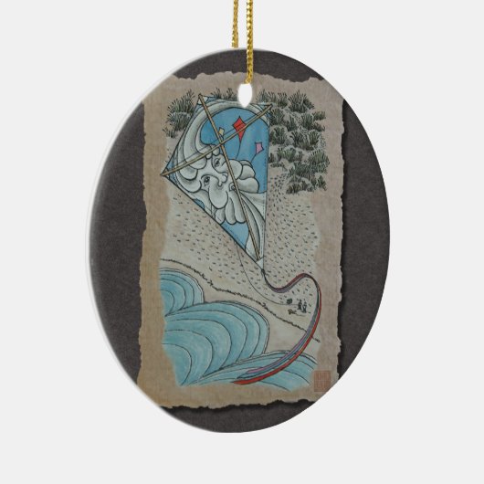 Kite & Mr North Wind Keramisch Ornament (Rechts)