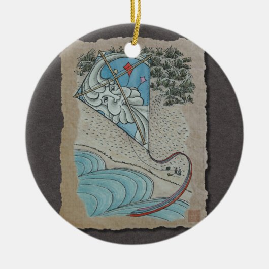 Kite & Mr North Wind Keramisch Ornament (Voorkant)