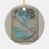 Kite & Mr North Wind Keramisch Ornament (Achterkant)