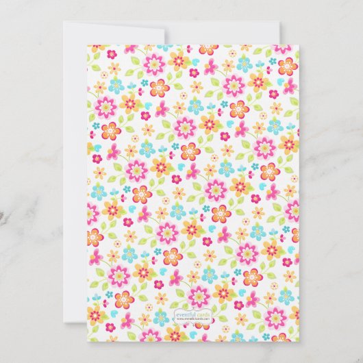 Kite Picnic Birthday Party Invitation Kaart (Achterkant)