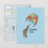 Kite Pictogram Lichtblauw Briefkaart (Voorkant / Achterkant)