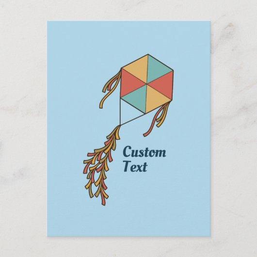 Kite Pictogram Lichtblauw Briefkaart (Voorkant)