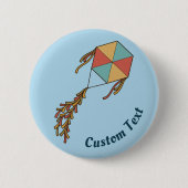 Kite Pictogram Lichtblauw Ronde Button 5,7 Cm (Voorkant)