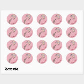 Kite-pictogram roze ronde sticker (Vel)
