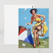 Kite Pin Up Briefkaart (Voorkant / Achterkant)
