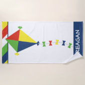 Kite Stripes - Aangepaste keukenhanddoek Strandlaken (Voorkant)