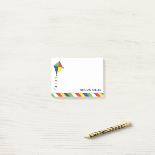 Kite Stripes gepersonaliseerd Post-IT Notitieblok Post-it® Notes (Op bureau)