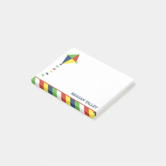 Kite Stripes gepersonaliseerd Post-IT Notitieblok Post-it® Notes (Schuin)