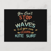 Kite Surf Kitesurfing Stop Waves Surf Windsurfing Briefkaart (Voorkant)