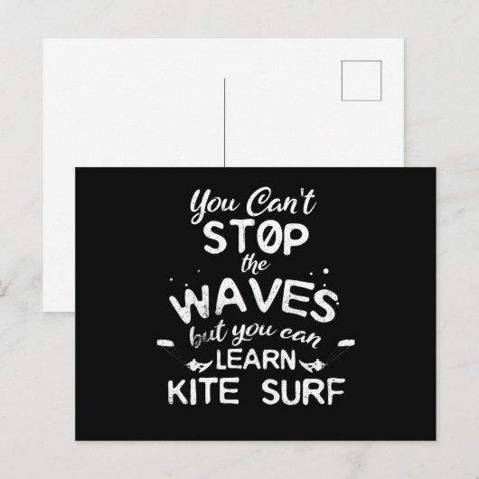 Kite Surf Kitesurfing Stop Waves Surf Windsurfing Briefkaart (Voorkant / Achterkant)