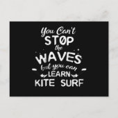 Kite Surf Kitesurfing Stop Waves Surf Windsurfing Briefkaart (Voorkant)