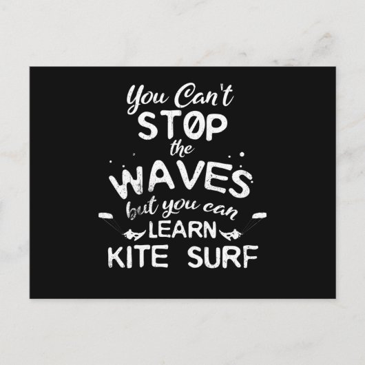 Kite Surf Kitesurfing Stop Waves Surf Windsurfing Briefkaart (Voorkant)