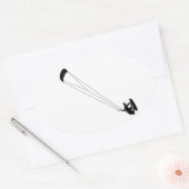 Kite Surfen Cowboy Ovale Sticker (Envelop)