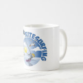 Kite surfing blue illustration koffiemok (Voorkant rechts)