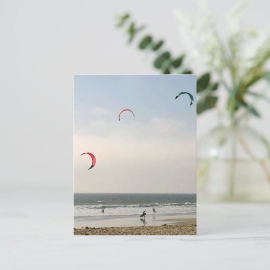 Kite Surfing Briefkaart (Staand voorkant)