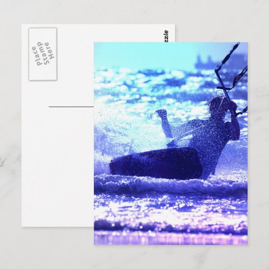 Kite Surfing Briefkaart (Voorkant / Achterkant)