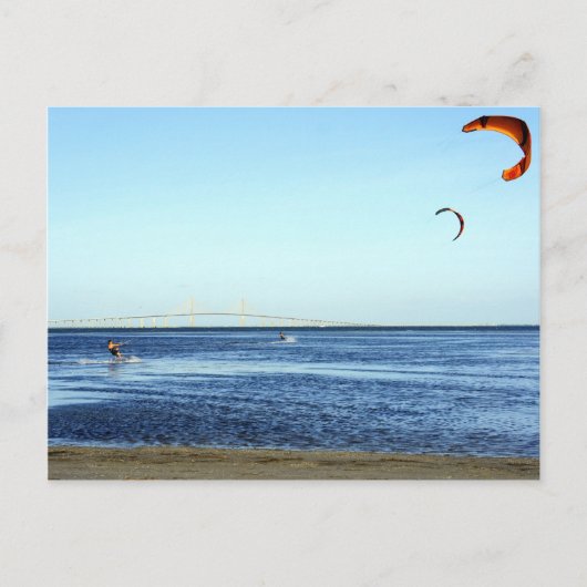 Kite Surfing Briefkaart (Voorkant)