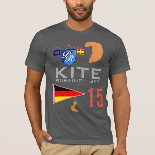 Kite Surfing Germany GER Flag T-shirt (Voorkant)