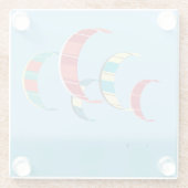 Kite Surfing Glazen Onderzetter (Achterkant)