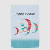 Kite Surfing Golfhanddoek (Voorkant)
