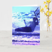 Kite Surfing Greeting Card Kaart (Gele Bloem)