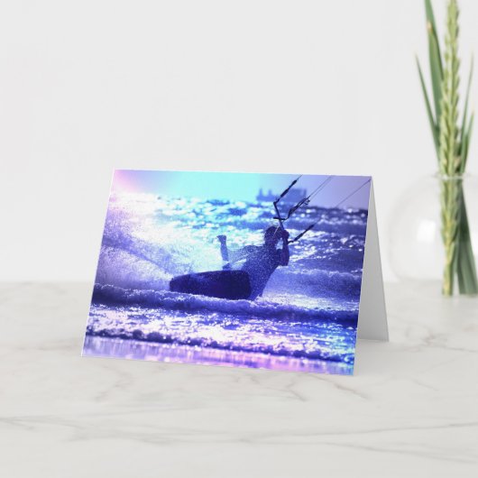 Kite Surfing Greeting Card Kaart (Voorkant)