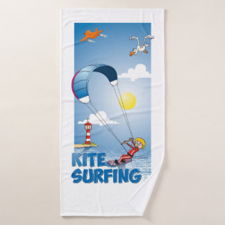 Kite surfing illustratie badhanddoek