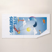 Kite surfing illustratie badhanddoek (Badhanddoek)
