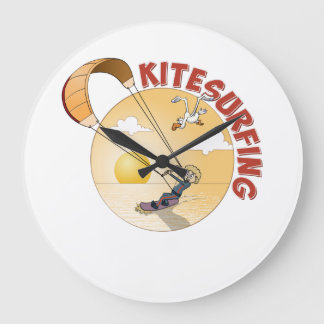 Kite surfing illustratie grote klok