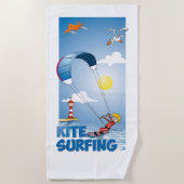 Kite surfing illustratie strandlaken (Voorkant)