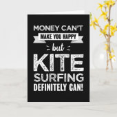 Kite surfing makes you happy Funny Gift Kaart (Gele Bloem)