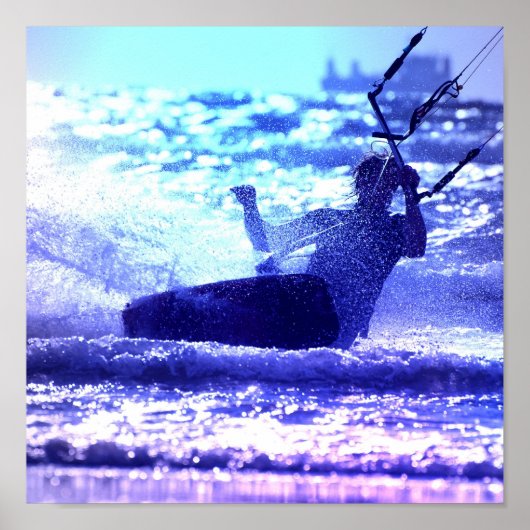 Kite Surfing Poster Print (Voorkant)