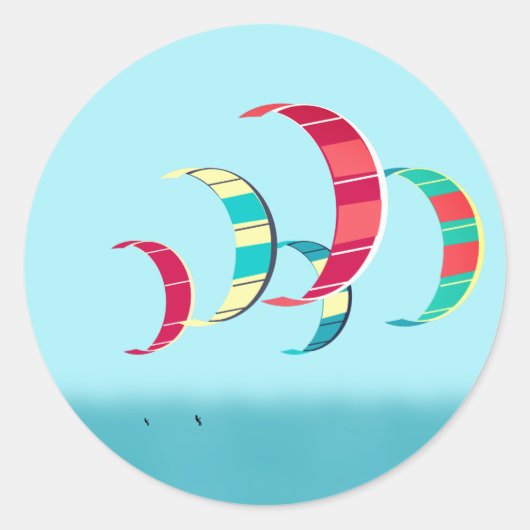 Kite Surfing Ronde Sticker (Voorkant)