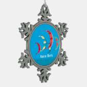 Kite Surfing Snowflake Pewter-kerstversiering Tin Sneeuwvlok Ornament (Links)