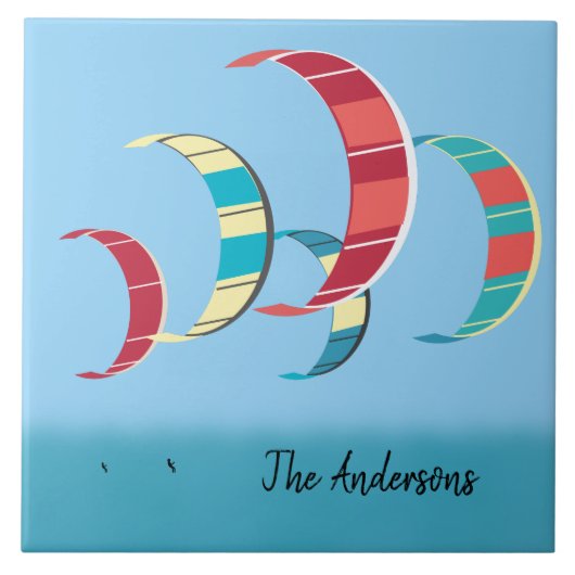 Kite Surfing Tegeltje (Voorkant)