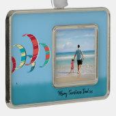 Kite Surfing Verzilverd Omlijst Ornament (Rechts)