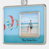 Kite Surfing Verzilverd Omlijst Ornament (Links)