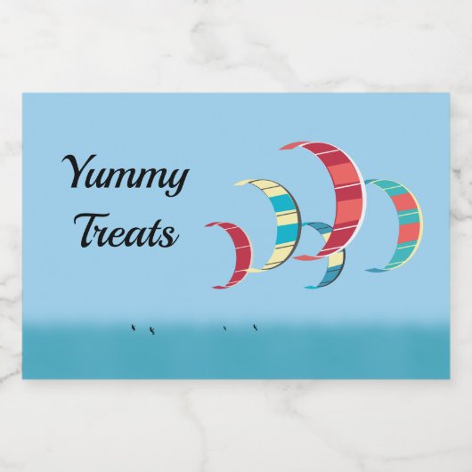 Kite Surfing Voedselcontainer Etiket (Enkel label)