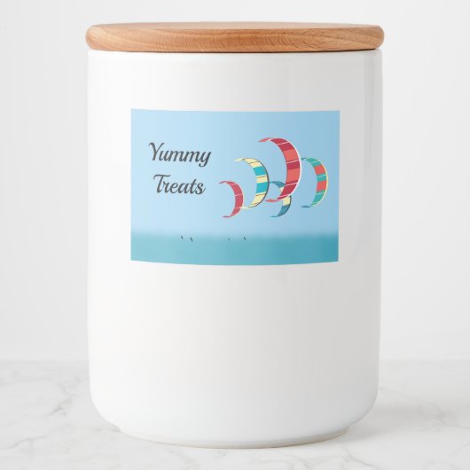 Kite Surfing Voedselcontainer Etiket (Voorkant)