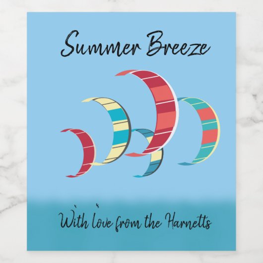 Kite Surfing Wijn Etiket (Enkel label)