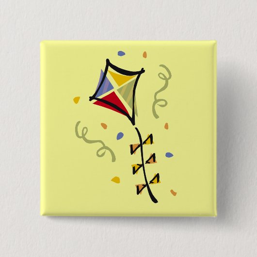 Kite Tshirts en Gifts Vierkante Button 5,1 Cm (Voorkant)