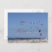 Kite vliegen op de strand briefkaart (Voorkant / Achterkant)