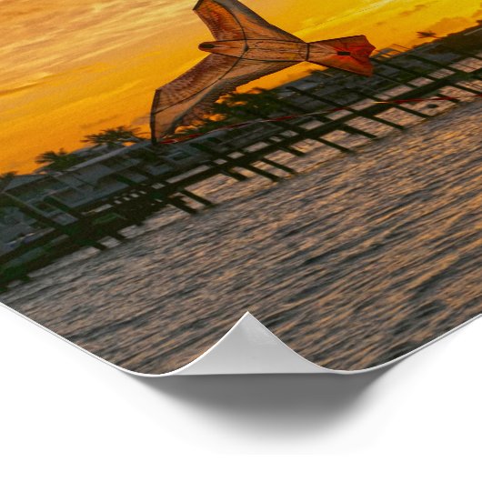 Kite vliegt op Key Largo Sunset Poster (Hoek)