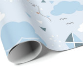 Kite Wrapping Paper - Speelse vliegers en wolken Cadeaupapier (Rol Hoek)