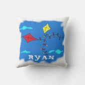 Kite Yellow Red Sky Cloud Drawing Kind Naam Kussen (Achterkant)